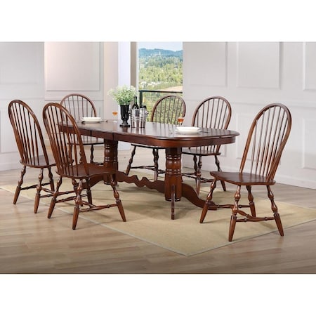 Sunset Trading 7 Piece Double Pedestal Extension Dining Set DLU-ADW4296-C30-CT7PC